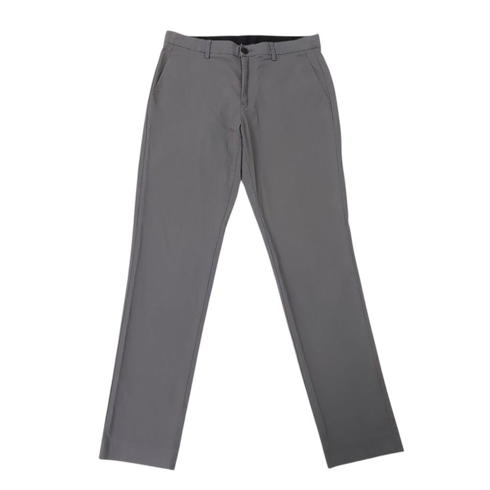 Bonobos Slim Straight Athletic Pants Mens 30x32 Gray Flat Front Stretch Golf